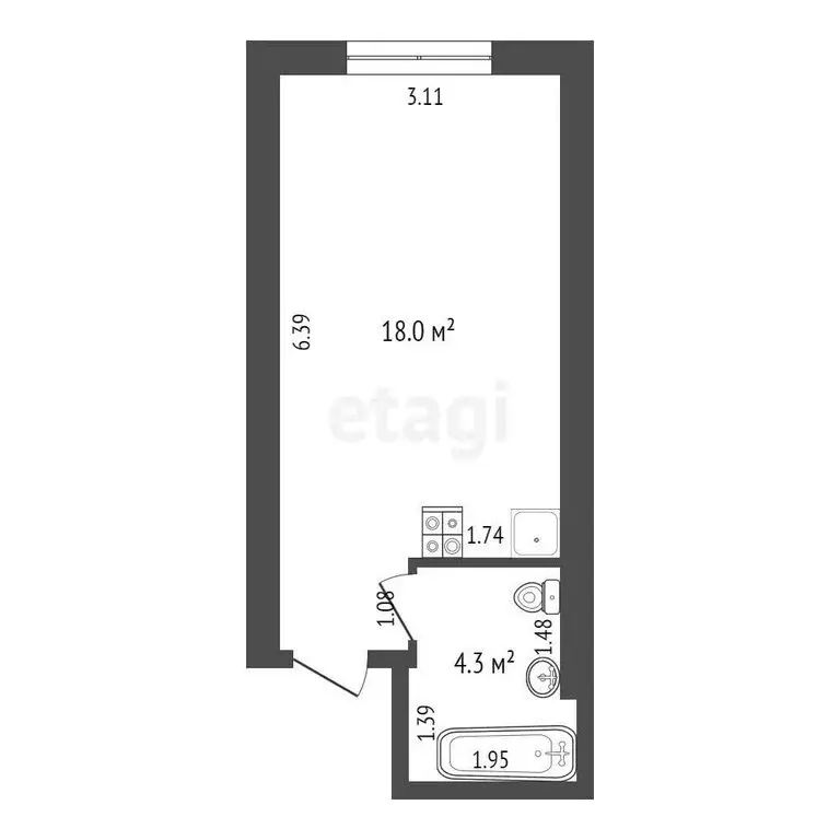 Квартира-студия: Краснодар, Буковая улица, 8 (22.3 м) - Фото 0