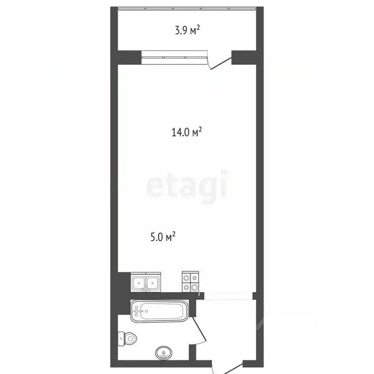 Студия Ханты-Мансийский АО, Сургут ул. Крылова, 26 (23.9 м) - Фото 2