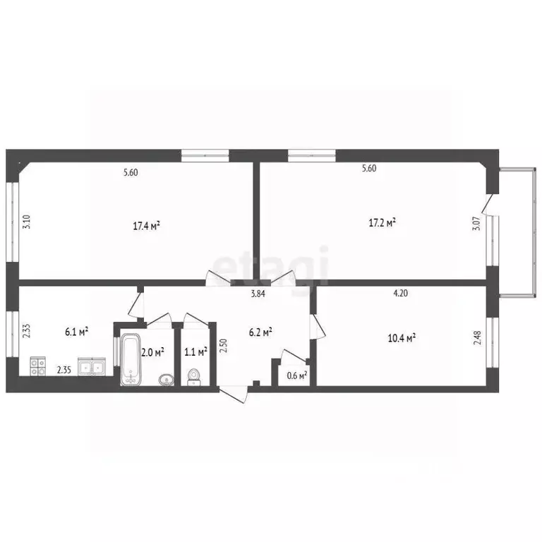 3-к кв. Архангельская область, Новодвинск ул. Фронтовых бригад, 5к1 ... - Фото 1