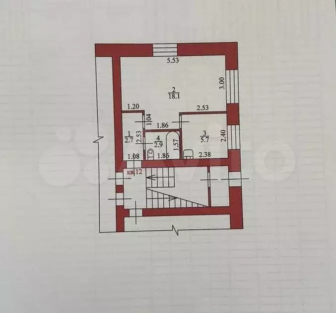 1-к. квартира, 29,4 м, 1/2 эт. - Фото 0