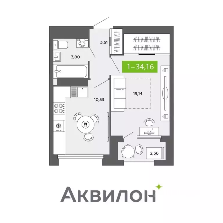 1-к кв. Архангельская область, Архангельск просп. Обводный Канал, 31 ... - Фото 1