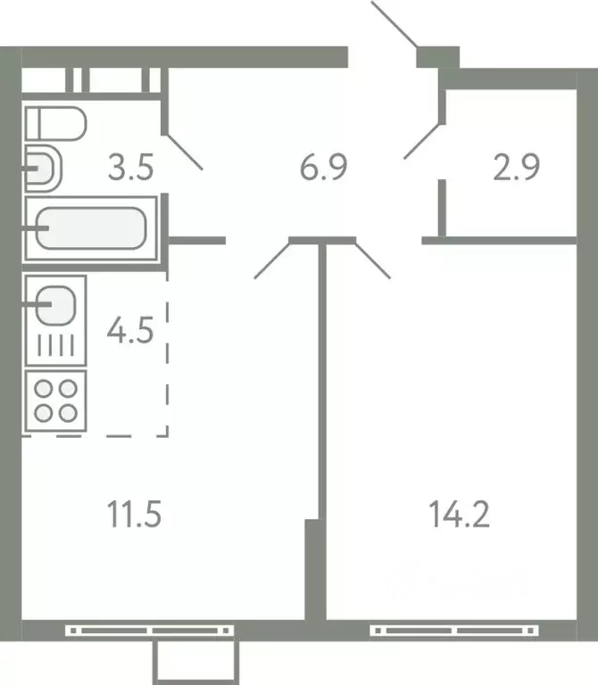 2-к кв. Московская область, Ленинский городской округ, Молоково пгт ... - Фото 1