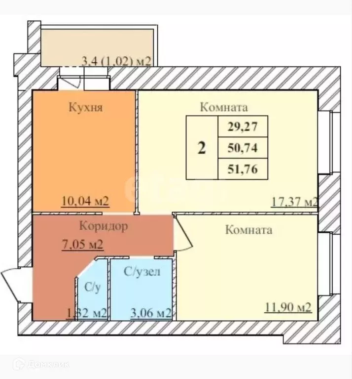 Продаётся 2-к квартира, 51 м - Фото 1