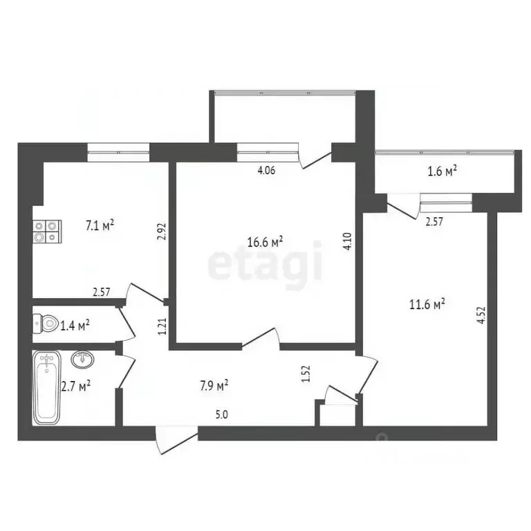 2-к кв. Крым, Саки ул. Ленина (47.8 м) - Фото 2