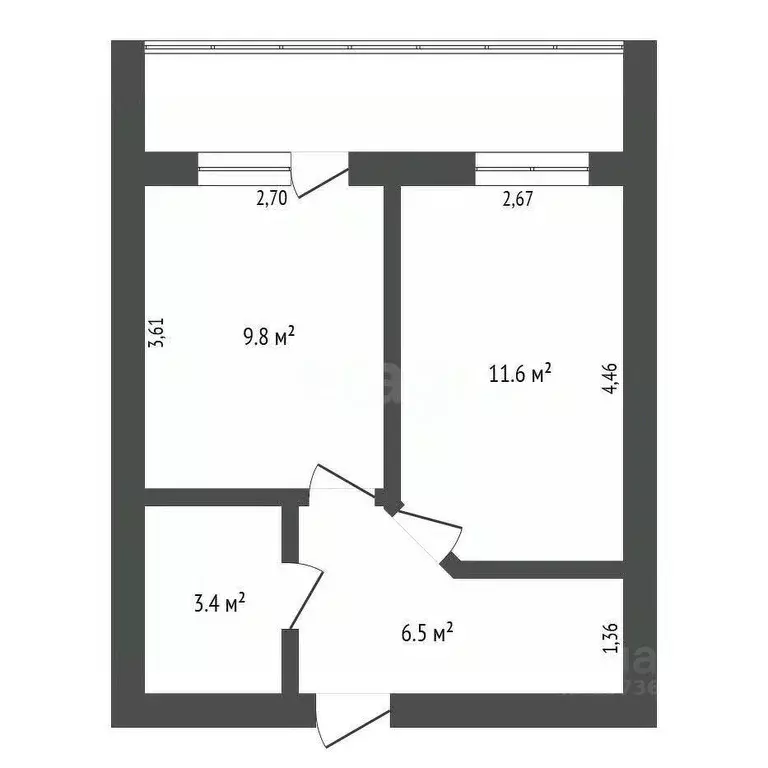 1-к кв. Амурская область, Благовещенск Игнатьевское ш., 25/14 (31.3 м) - Фото 1