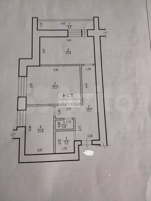 3-к. квартира, 61 м, 2/5 эт. - Фото 0