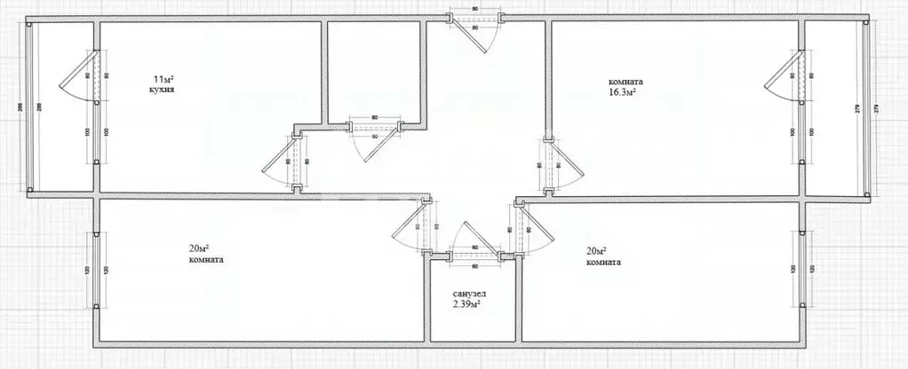 3-к кв. Пензенская область, Пензенский район, Засечный сельсовет, с. ... - Фото 2
