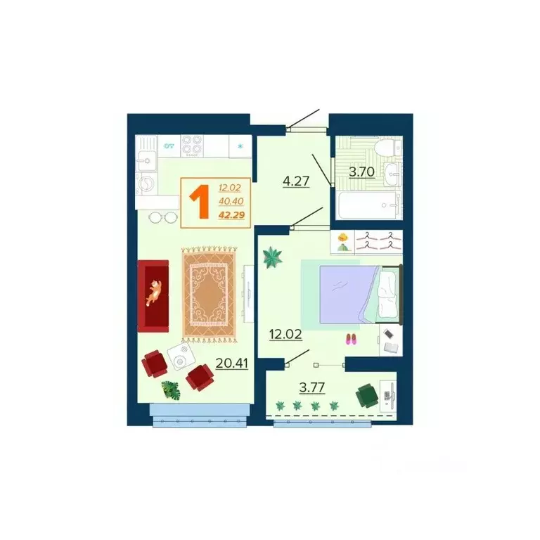 1-к кв. Брянская область, Брянск Московский мкр, Микрорайон Акватория ... - Фото 1