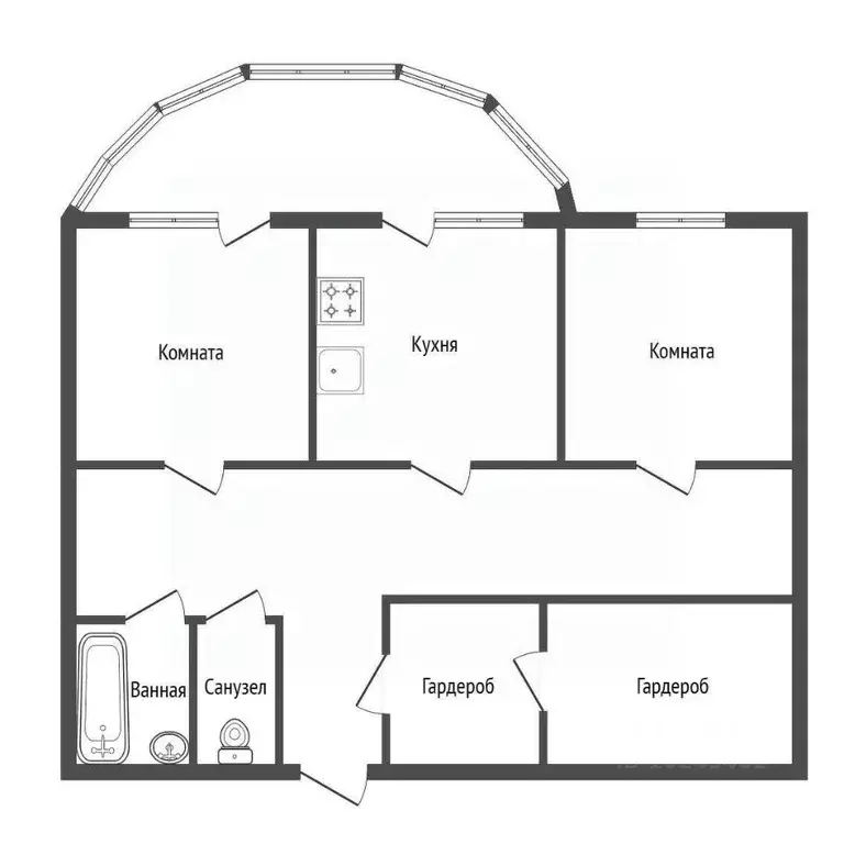 2-к кв. Башкортостан, Уфа ул. Блюхера, 3/8 (69.0 м) - Фото 1