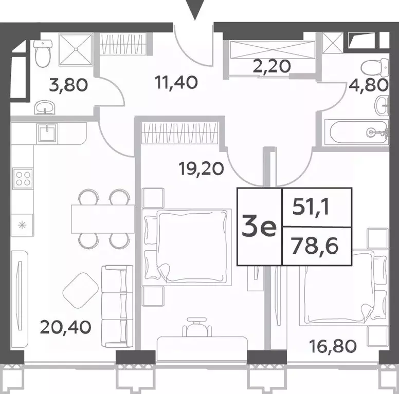 3-к кв. Москва просп. Генерала Дорохова, вл1к2 (78.6 м) - Фото 0