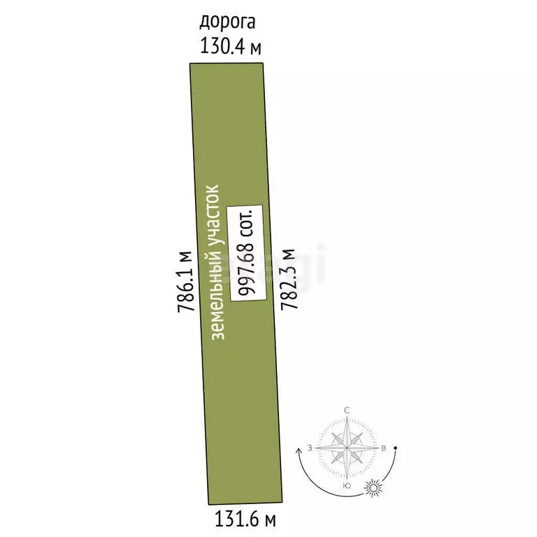 Участок в Батальное, Степная улица (997.68 м) - Фото 1