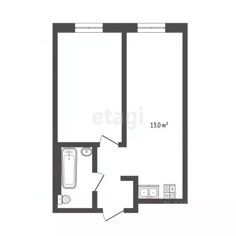 1-к кв. Тюменская область, Тюмень ул. Николая Ростовцева, 24 (41.2 м) - Фото 0