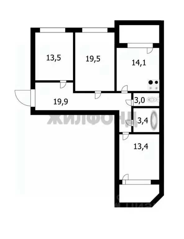 3-к кв. Новосибирская область, Новосибирск ул. В. Высоцкого, 33 (86.8 ... - Фото 1