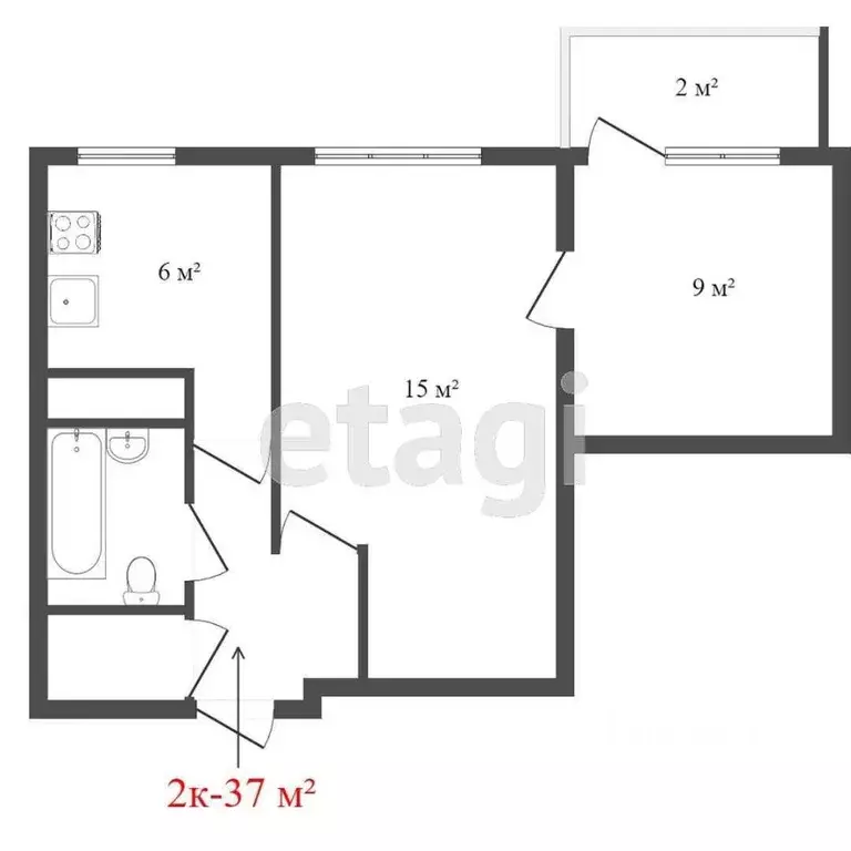 2-к кв. Свердловская область, Первоуральск ул. Ватутина, 69 (41.8 м) - Фото 2