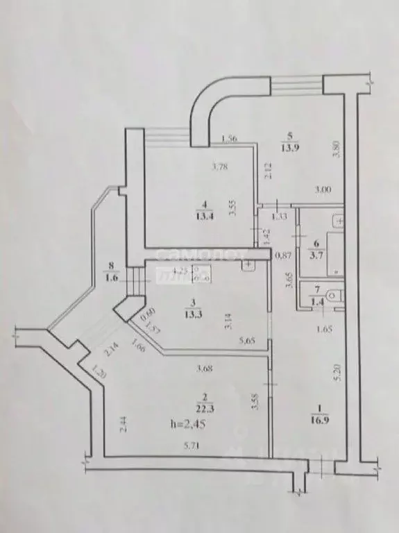 3-к кв. Забайкальский край, Чита ул. Бабушкина, 32Б (84.9 м) - Фото 1
