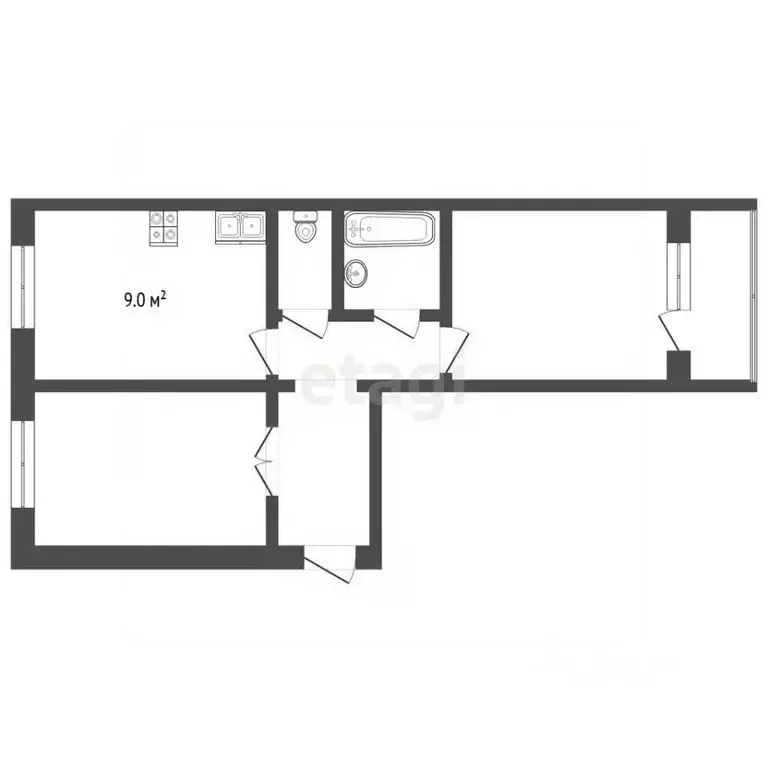 2-к кв. Ямало-Ненецкий АО, Муравленко ул. Ленина, 86 (51.1 м) - Фото 1