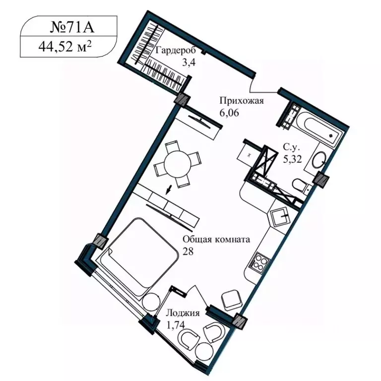 1-к кв. Севастополь ул. Летчиков, 10 (46.5 м) - Фото 0