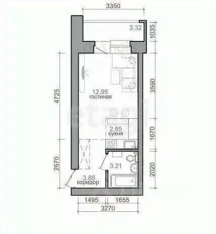 Студия Иркутская область, Иркутский муниципальный округ, Маркова рп, ... - Фото 2