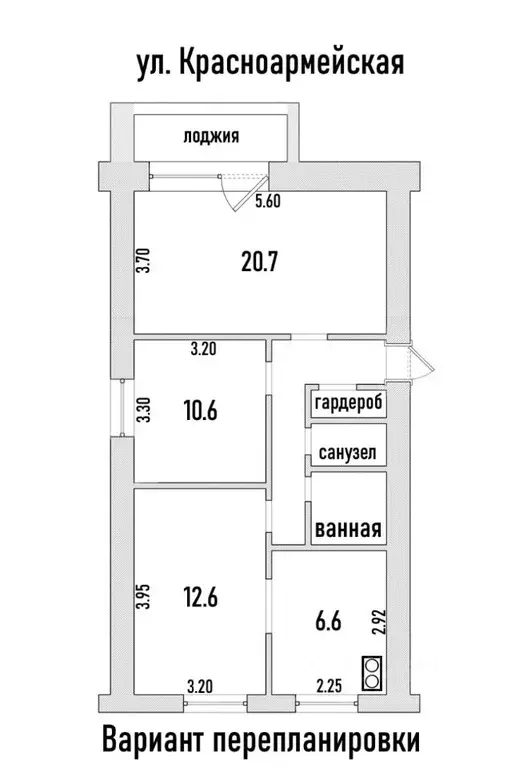 3-к кв. Томская область, Томск Красноармейская ул., 108 (60.0 м) - Фото 1