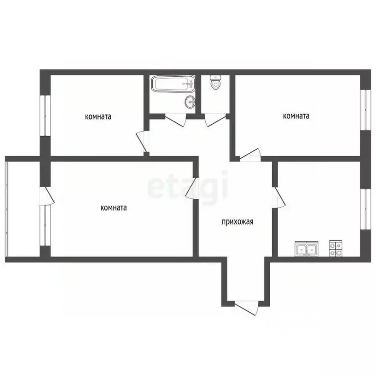 3-к кв. Мордовия, Рузаевка ул. Ухтомского, 30 (61.4 м) - Фото 1