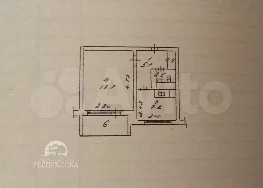 1-к. квартира, 36,6 м, 3/5 эт. - Фото 0