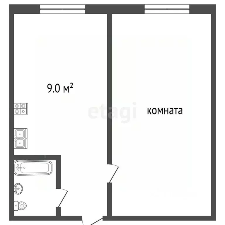 1-к кв. Ямало-Ненецкий АО, Муравленко ул. 70 лет Октября, 41 (32.9 м) - Фото 2