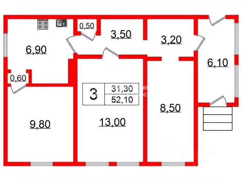 Дом в Санкт-Петербург Приозерный СНТ,  (52 м) - Фото 2