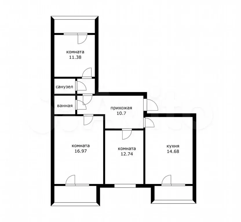 3-к. квартира, 81 м, 8/10 эт. - Фото 0