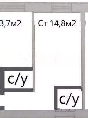 Квартира-студия, 14,8 м, 1/5 эт. - Фото 0