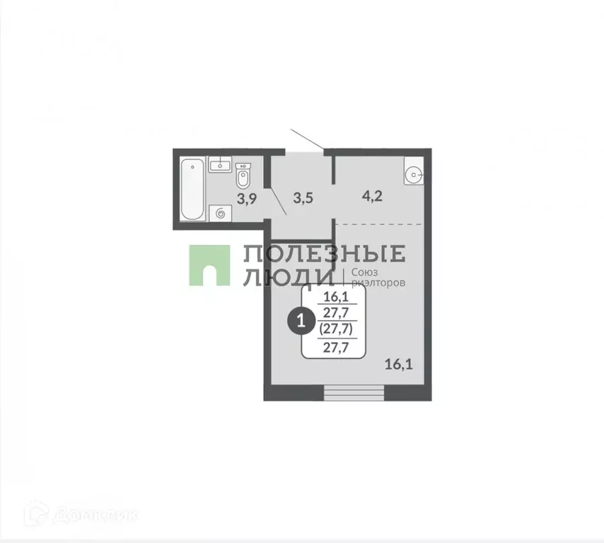 Продаётся квартира-студия, 27.7 м - Фото 0