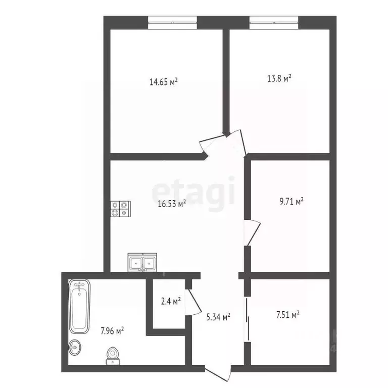 3-к кв. Крым, Ялта ул. Блюхера, 19 (80.0 м) - Фото 1