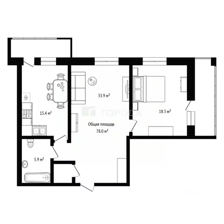 2-к кв. Новосибирская область, Новосибирск ул. Максима Горького, 85 ... - Фото 1