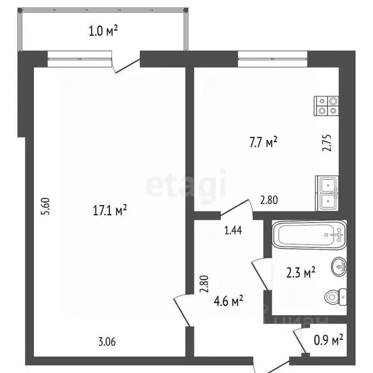 1-к кв. Пермский край, Чернушка ул. Мира, 36 (31.9 м) - Фото 2