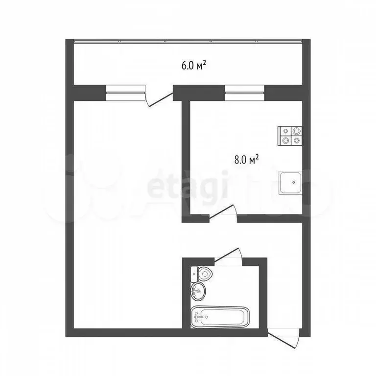 1-к. квартира, 34,5 м, 8/10 эт. - Фото 0