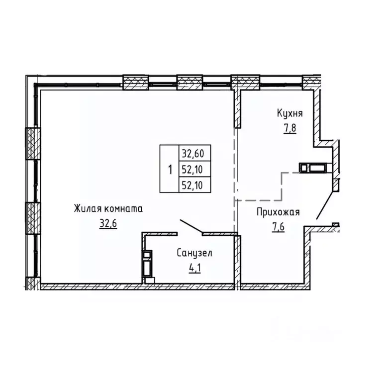 3-к кв. Приморский край, Владивосток Днепровская ул., 25к5 (52.1 м) - Фото 1