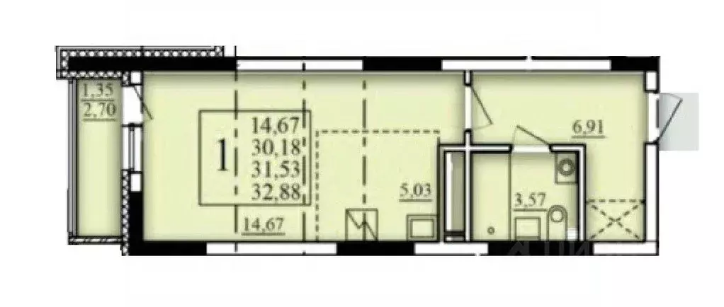 1-к кв. Башкортостан, Уфа Затон-Восточный жилрайон, Паруса жилой ... - Фото 0