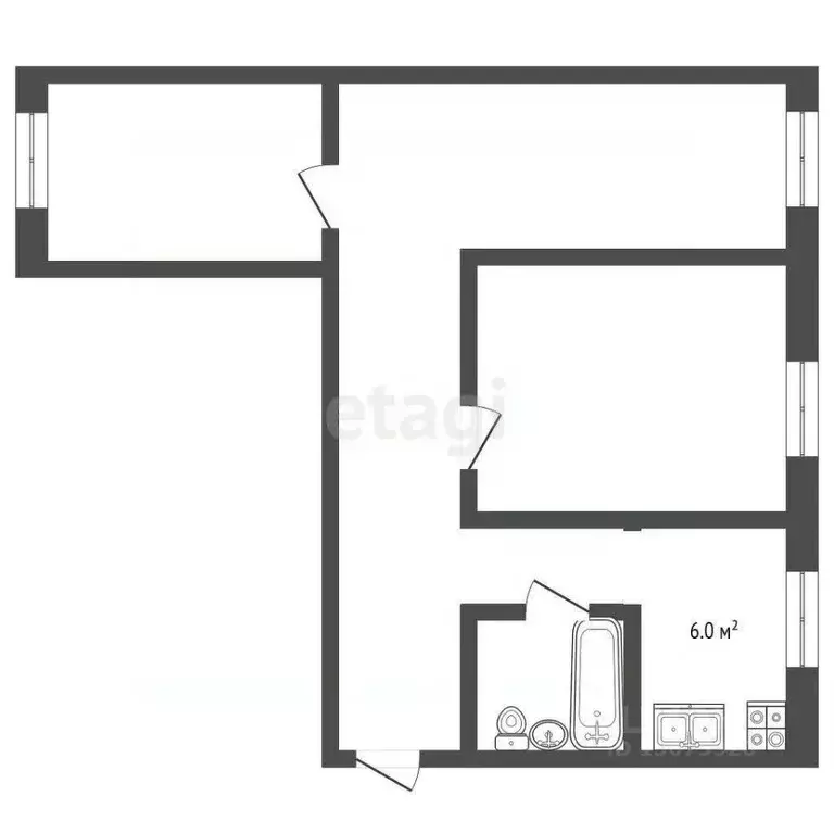 3-к кв. Ярославская область, Рыбинск ул. Луначарского, 27 (62.0 м) - Фото 2