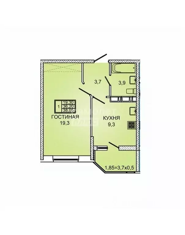 1-к кв. Краснодарский край, Краснодар Восточно-Кругликовская ул., 34 ... - Фото 2