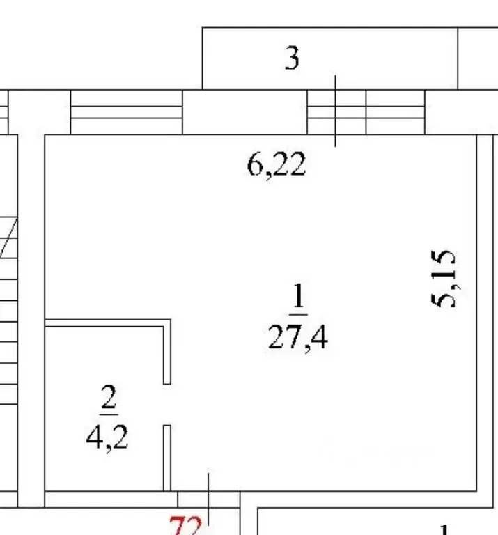 Студия Архангельская область, Архангельск Карпогорская ул., 12к3 (33.0 ... - Фото 2