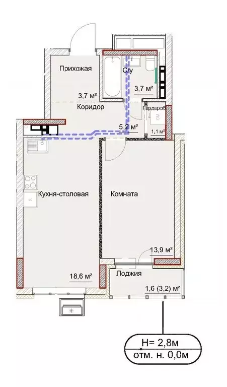 2-к кв. Удмуртия, Ижевск ул. Карла Либкнехта, 46 (49.3 м) - Фото 2