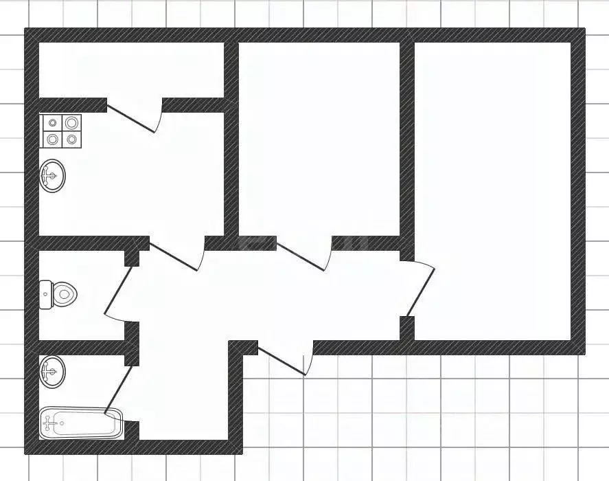 2-к кв. Белгородская область, Белгород ул. Чапаева, 14А (58.5 м) - Фото 2