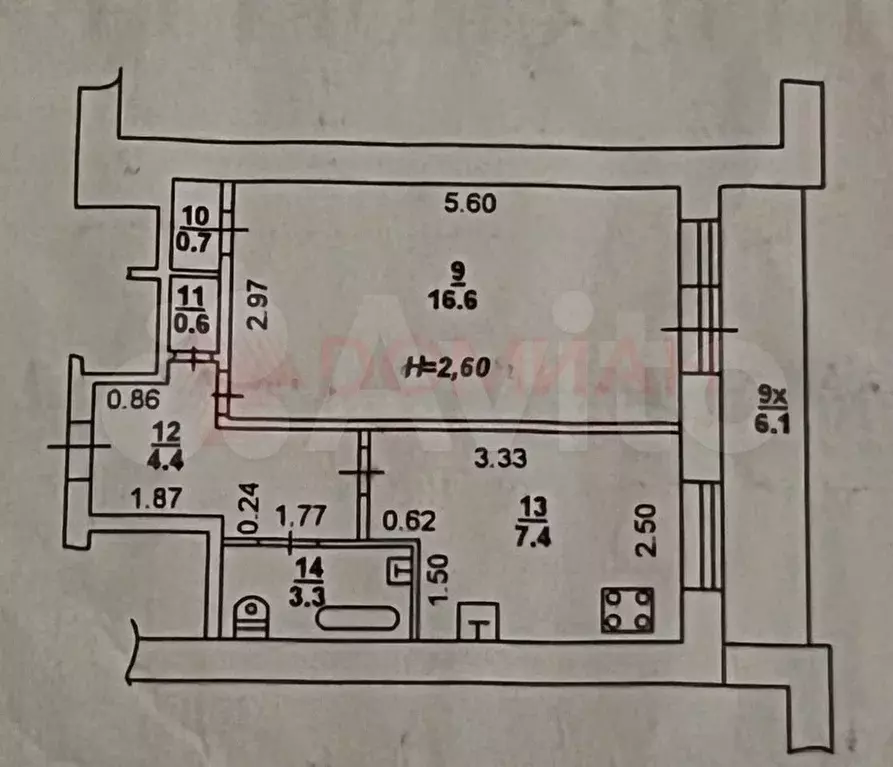 1-к. квартира, 36 м, 9/9 эт. - Фото 0