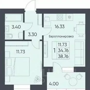 1-к кв. Саратовская область, Татищево рп  (38.76 м) - Фото 0