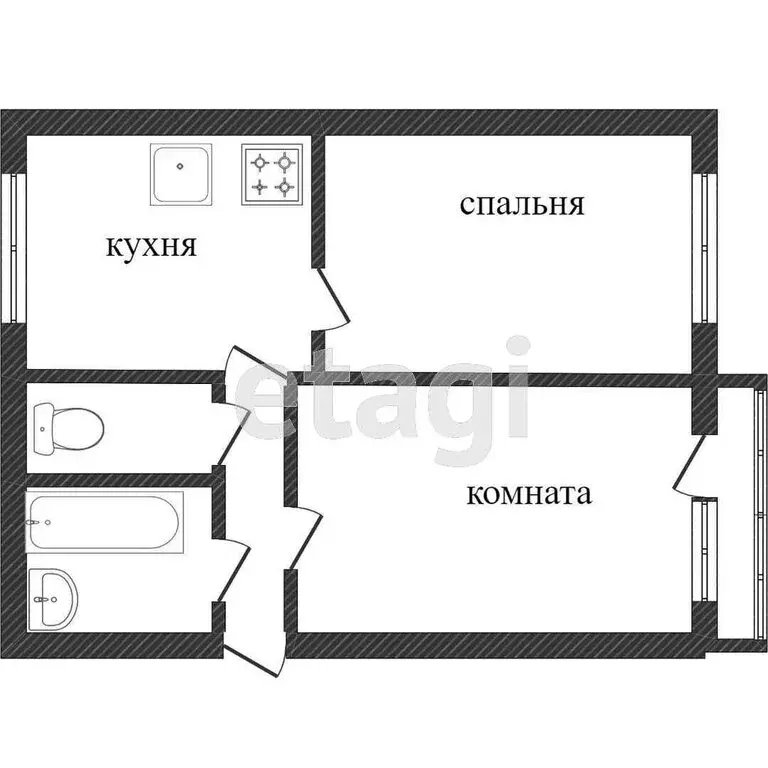 2-комнатная квартира: Белгород, Советская улица, 3А (48.2 м) - Фото 1
