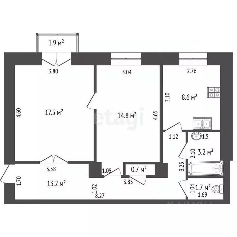 2-к кв. Самарская область, Самара ул. Свободы, 85 (59.7 м) - Фото 2
