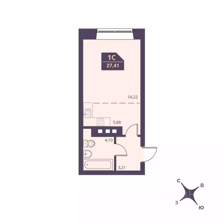 Студия Новосибирская область, Новосибирск Ленинградская ул., 104 ... - Фото 1