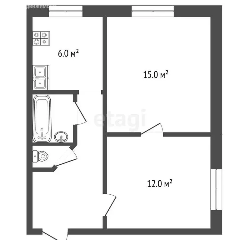 2-комнатная квартира: Гаврилов-Ям, улица Семашко, 13 (41 м) - Фото 0