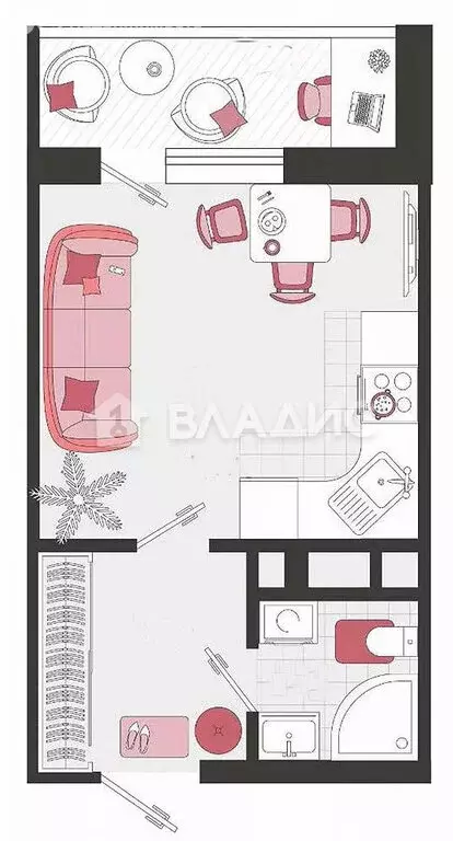 Квартира-студия: посёлок Знаменский, Природная улица, 10Бк2 (28.4 м) - Фото 0