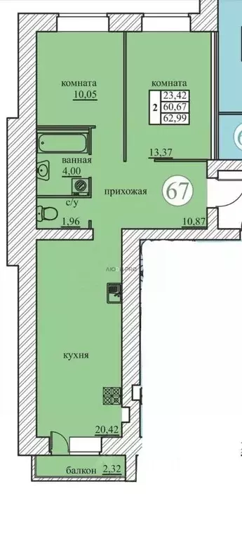 2-к кв. Ярославская область, Ярославский муниципальный округ, пос. ... - Фото 2