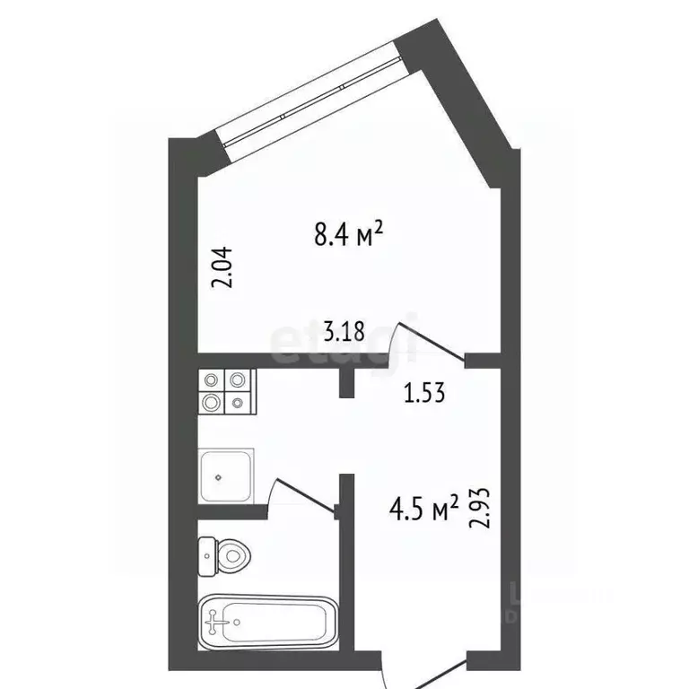 Студия Архангельская область, Архангельск ул. Урицкого, 52 (17.2 м) - Фото 2
